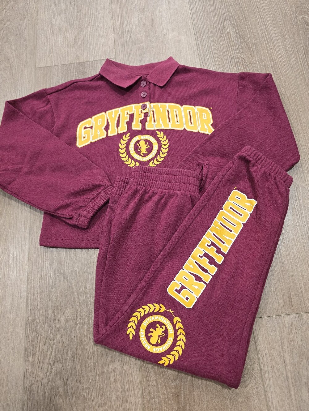 Harry Potter Gryffindor Girls Maroon‎ Sweatpants Set 2 Piece Bundle Size 6X XS
